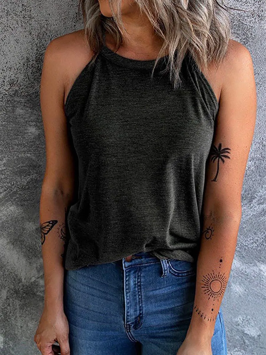 Stunncal Solid Crewneck Summer Cami Top(6 colors)
