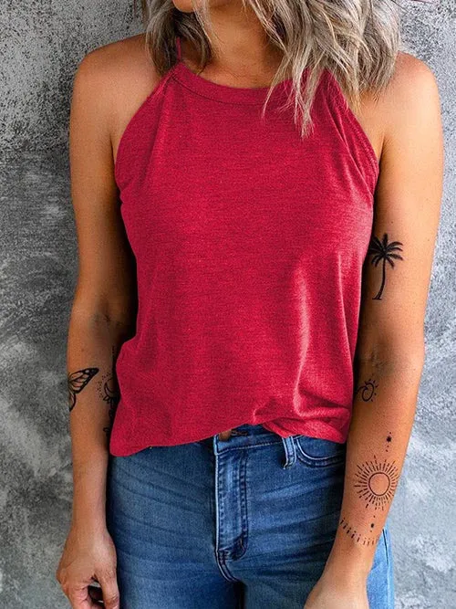 Stunncal Solid Crewneck Summer Cami Top(6 colors)