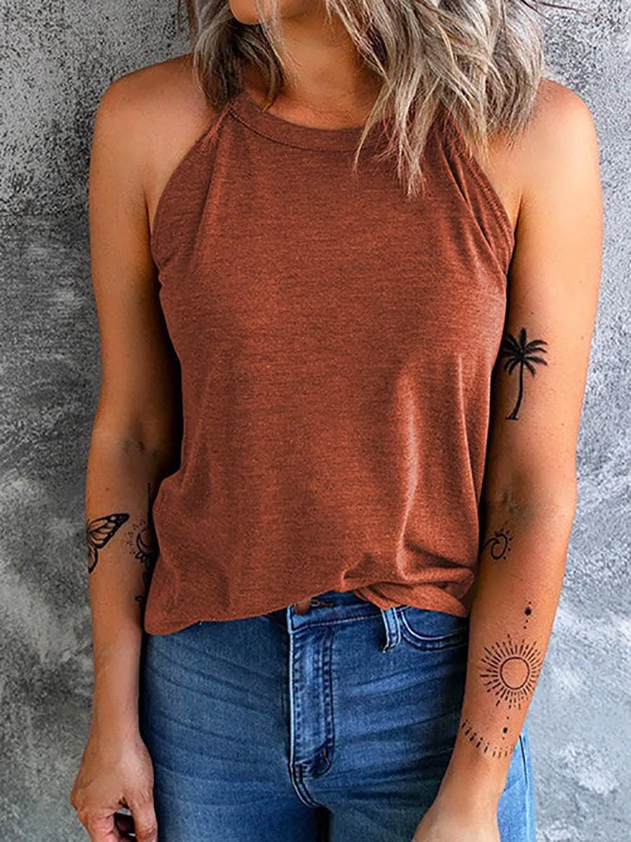 Stunncal Solid Crewneck Summer Cami Top(6 colors)