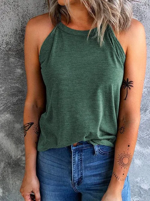 Stunncal Solid Crewneck Summer Cami Top(6 colors)