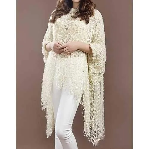 Stylish Round Neck Openwork Short Sleeve Sweater For Women - White One Size(fit Size Xs To M)