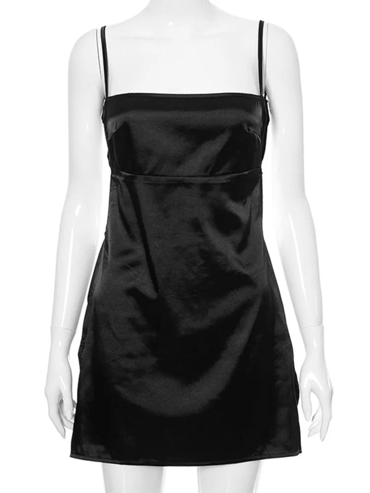 Summer  Bodycon White  Red Y2k High Split Mini Bandage Dress  Women