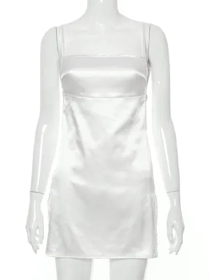 Summer  Bodycon White  Red Y2k High Split Mini Bandage Dress  Women