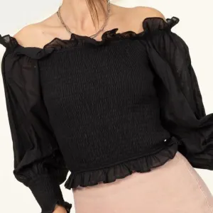 Sunny Day Smocked Off-the-Shoulder Top