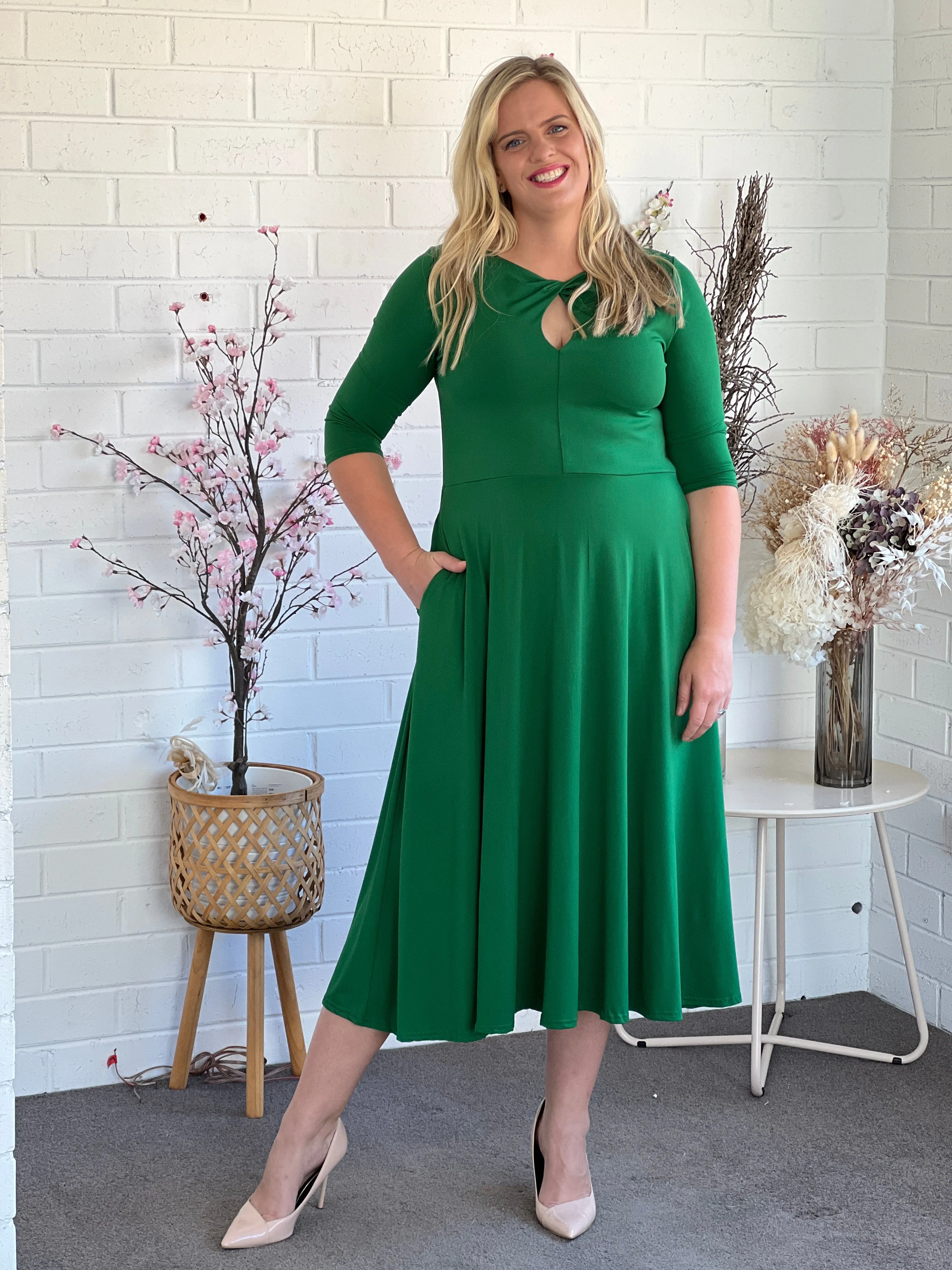 Tessa Emerald Jersey dress