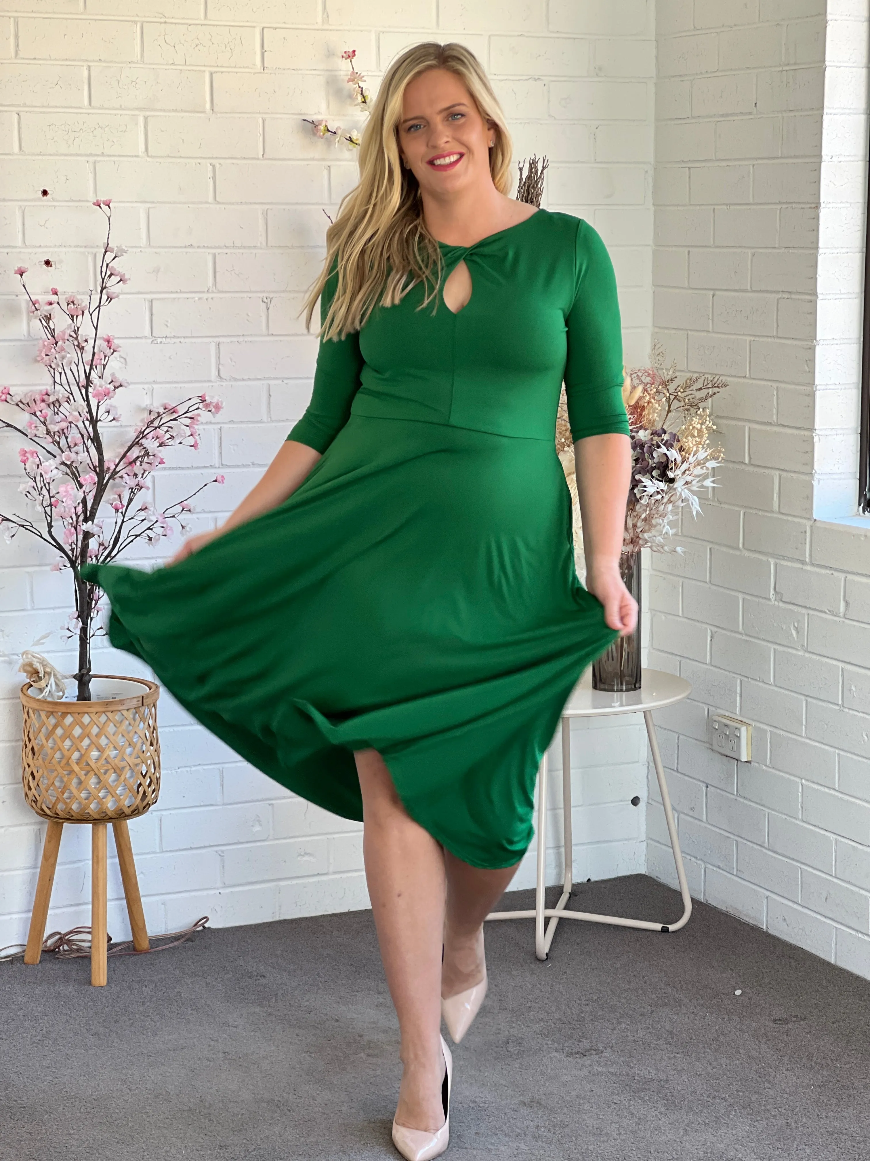 Tessa Emerald Jersey dress