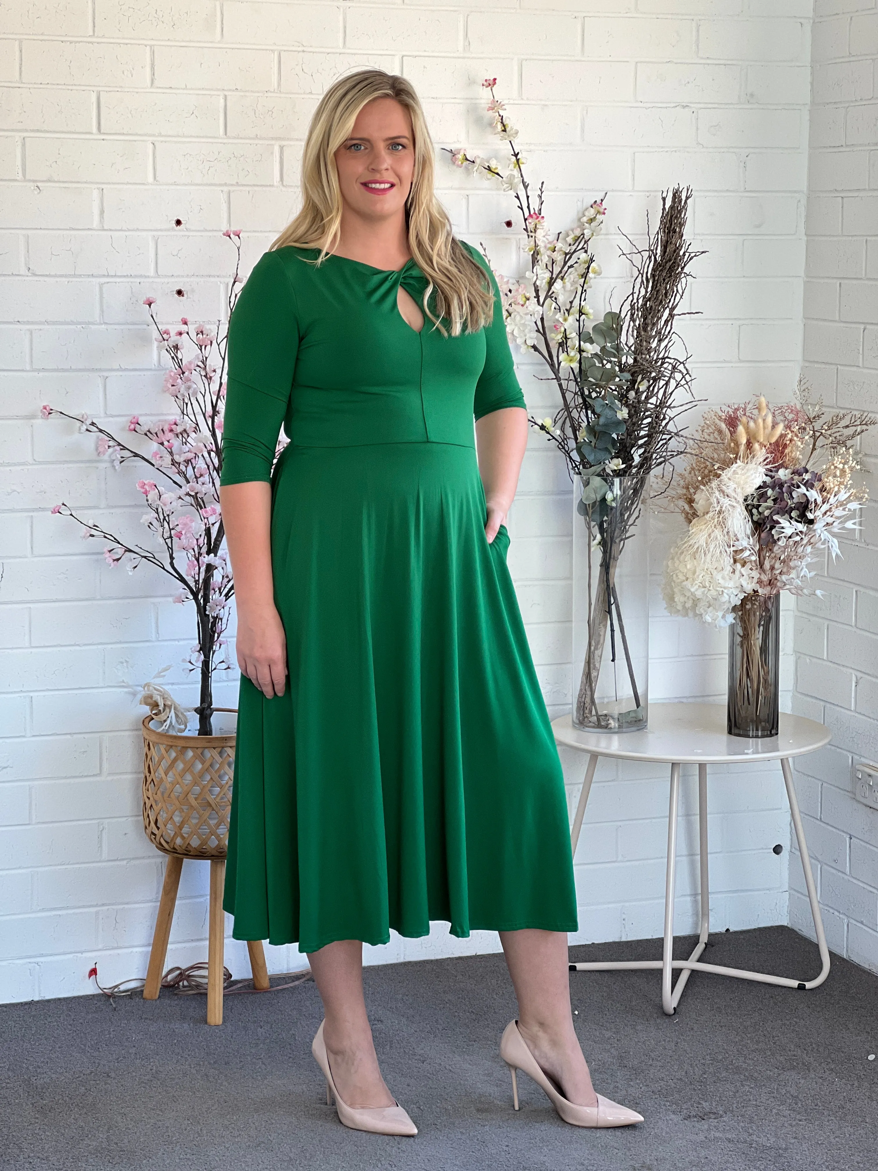 Tessa Emerald Jersey dress