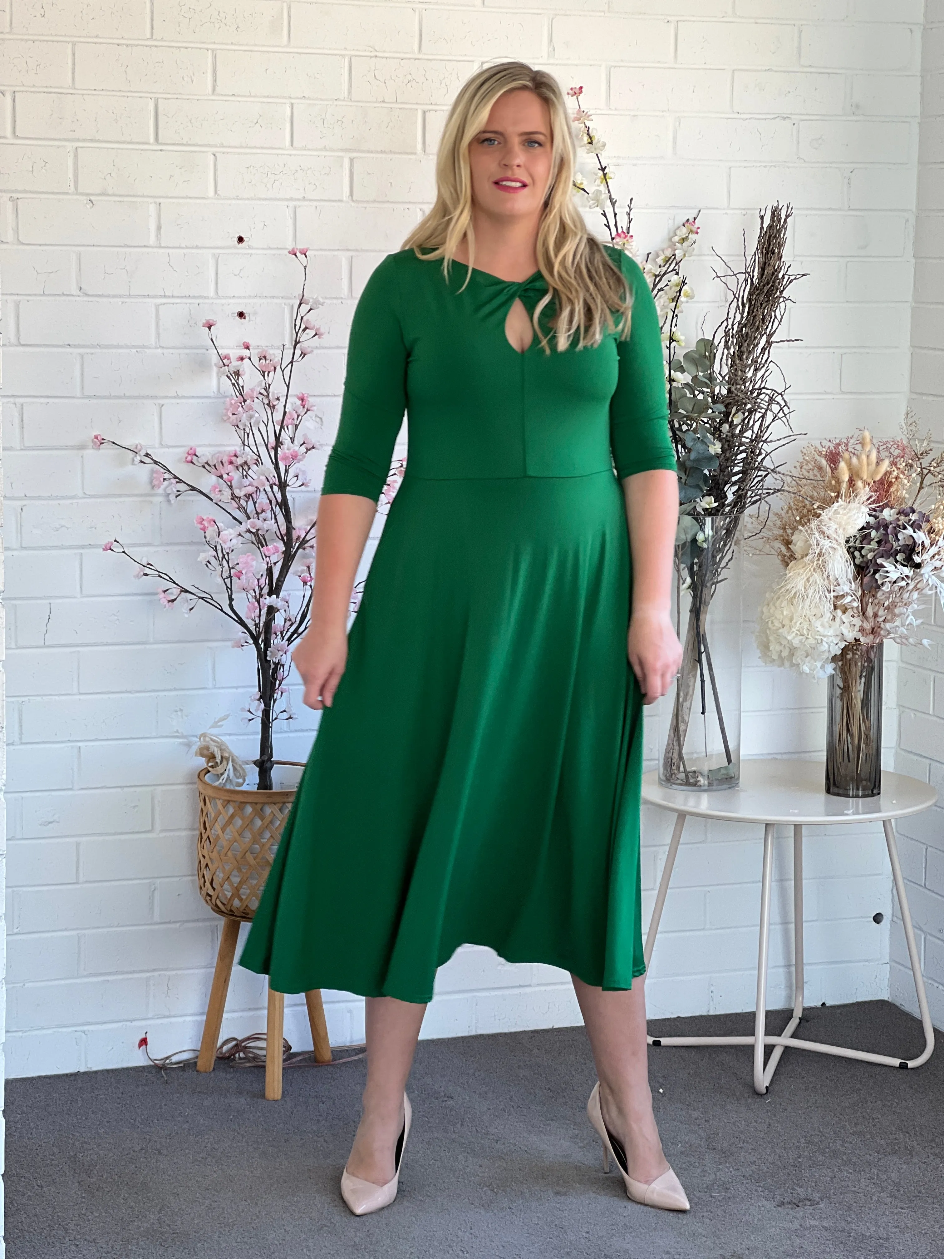 Tessa Emerald Jersey dress