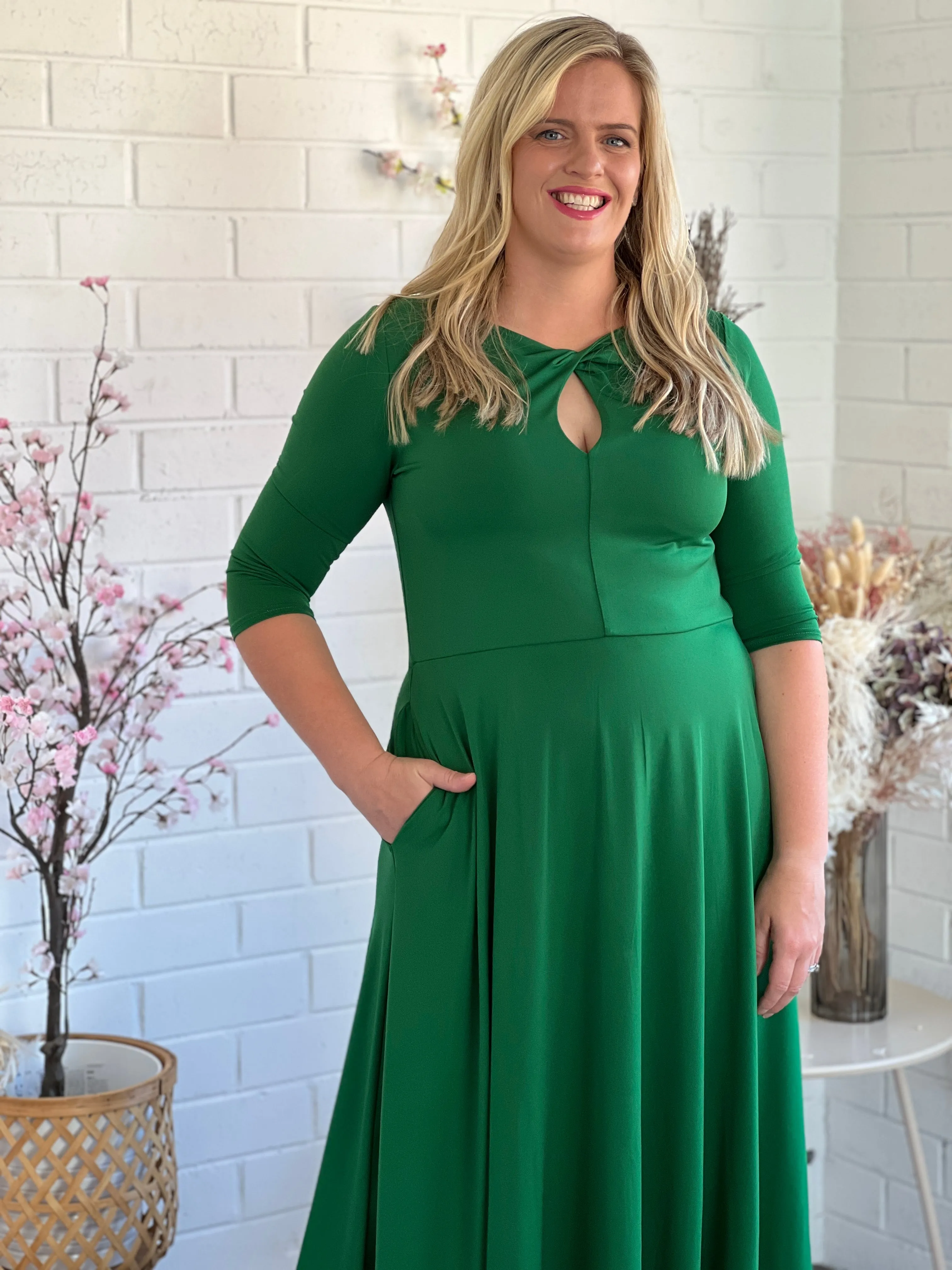 Tessa Emerald Jersey dress