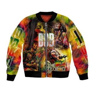 The Legend of Reggae One Love Sleeve Zip Bomber Jacket Bob Colorful Art DT02