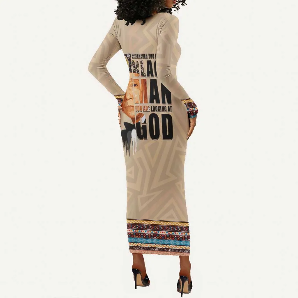 The Most Honorable Elijah Muhammad Long Sleeve Bodycon Dress Black Man DT02
