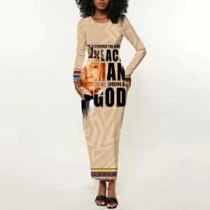 The Most Honorable Elijah Muhammad Long Sleeve Bodycon Dress Black Man DT02