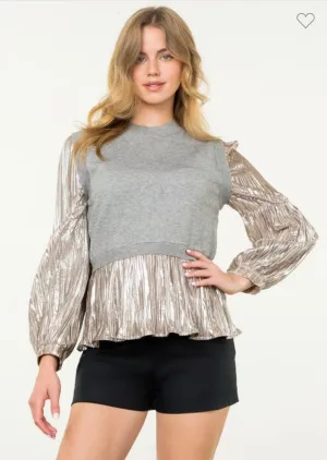 THML Gray & Pewter Blouse