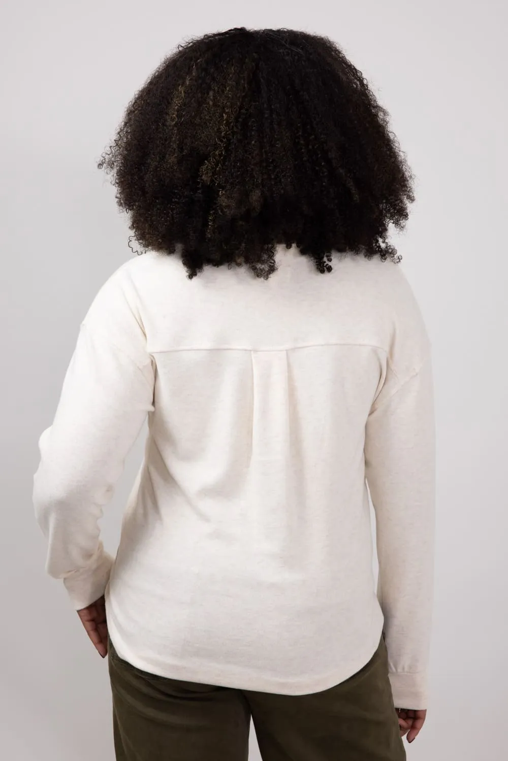 Thread & Supply Taylor Johnny Collar Shirt for Women in Pink Oatmeal | T4404PVTS-PINKOATMEAL