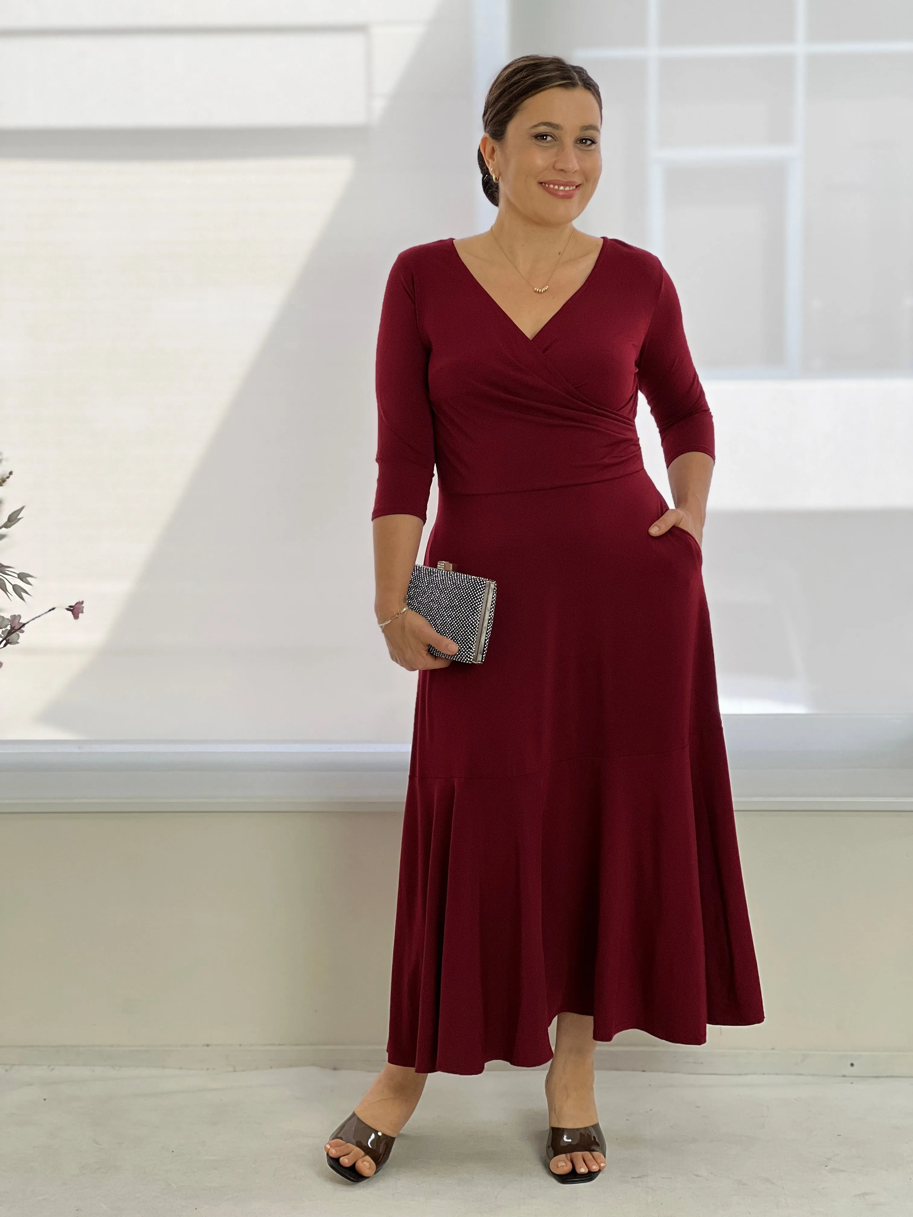 Tiaro Burgundy Jersey dress