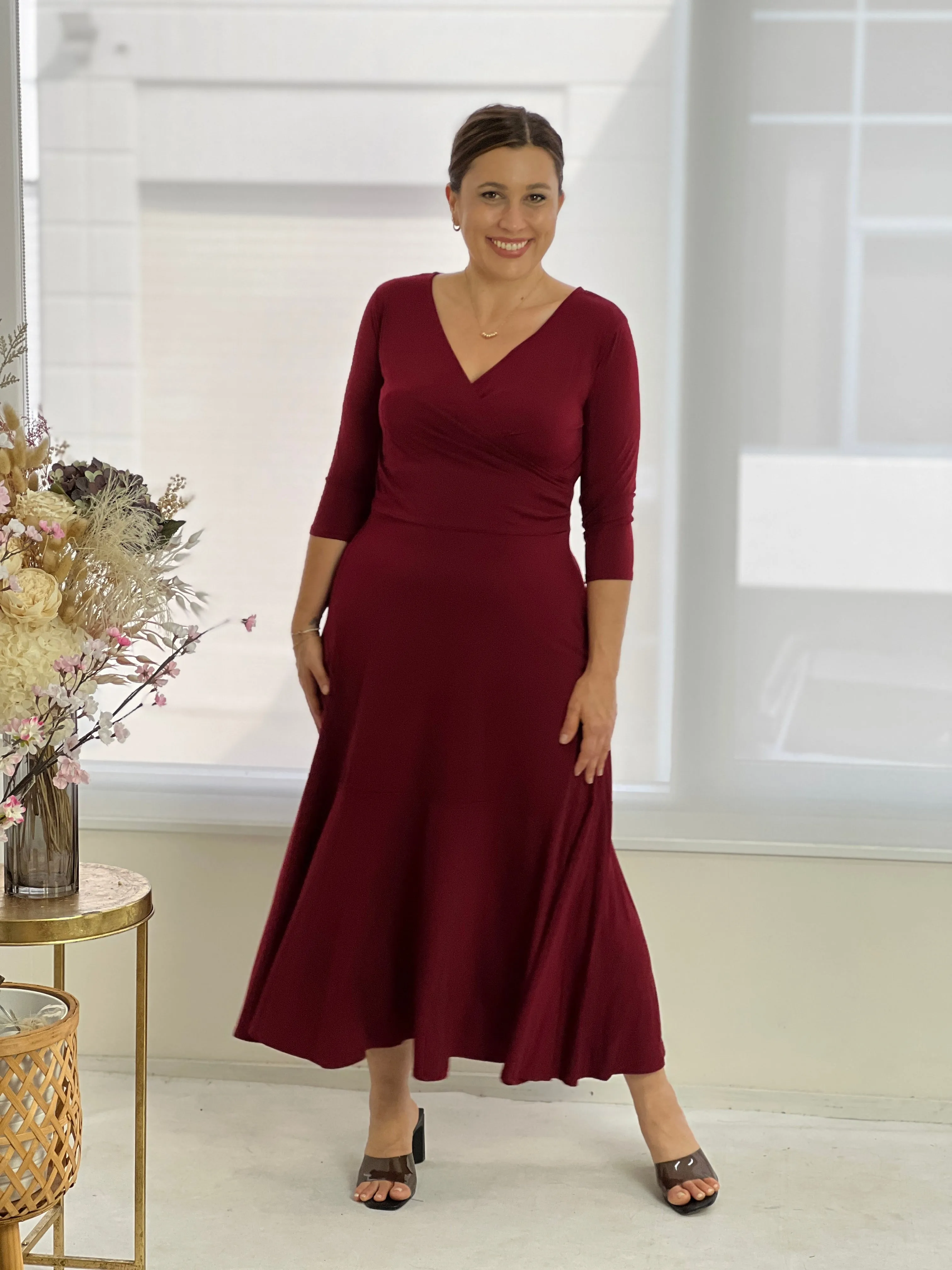 Tiaro Burgundy Jersey dress