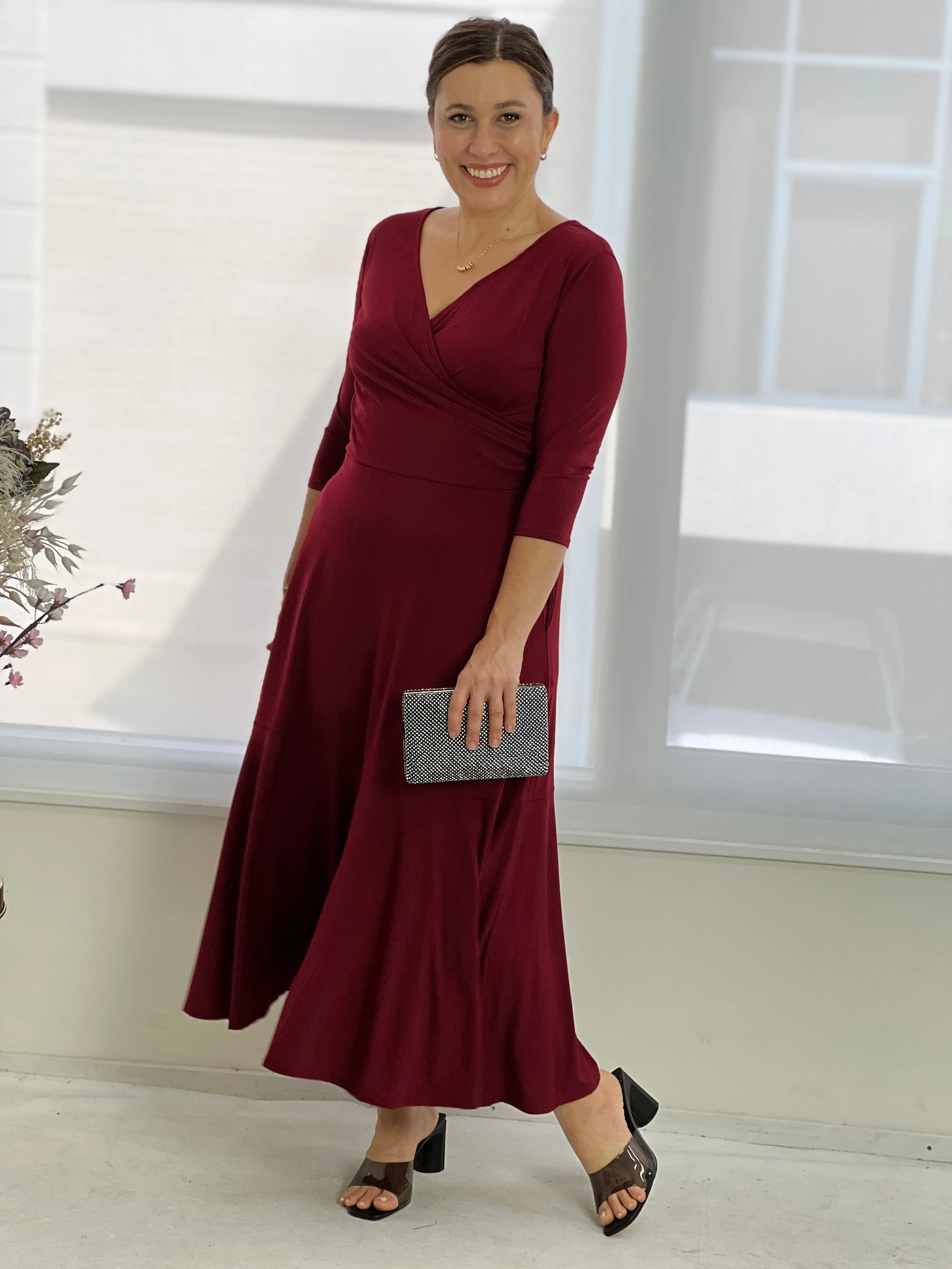 Tiaro Burgundy Jersey dress
