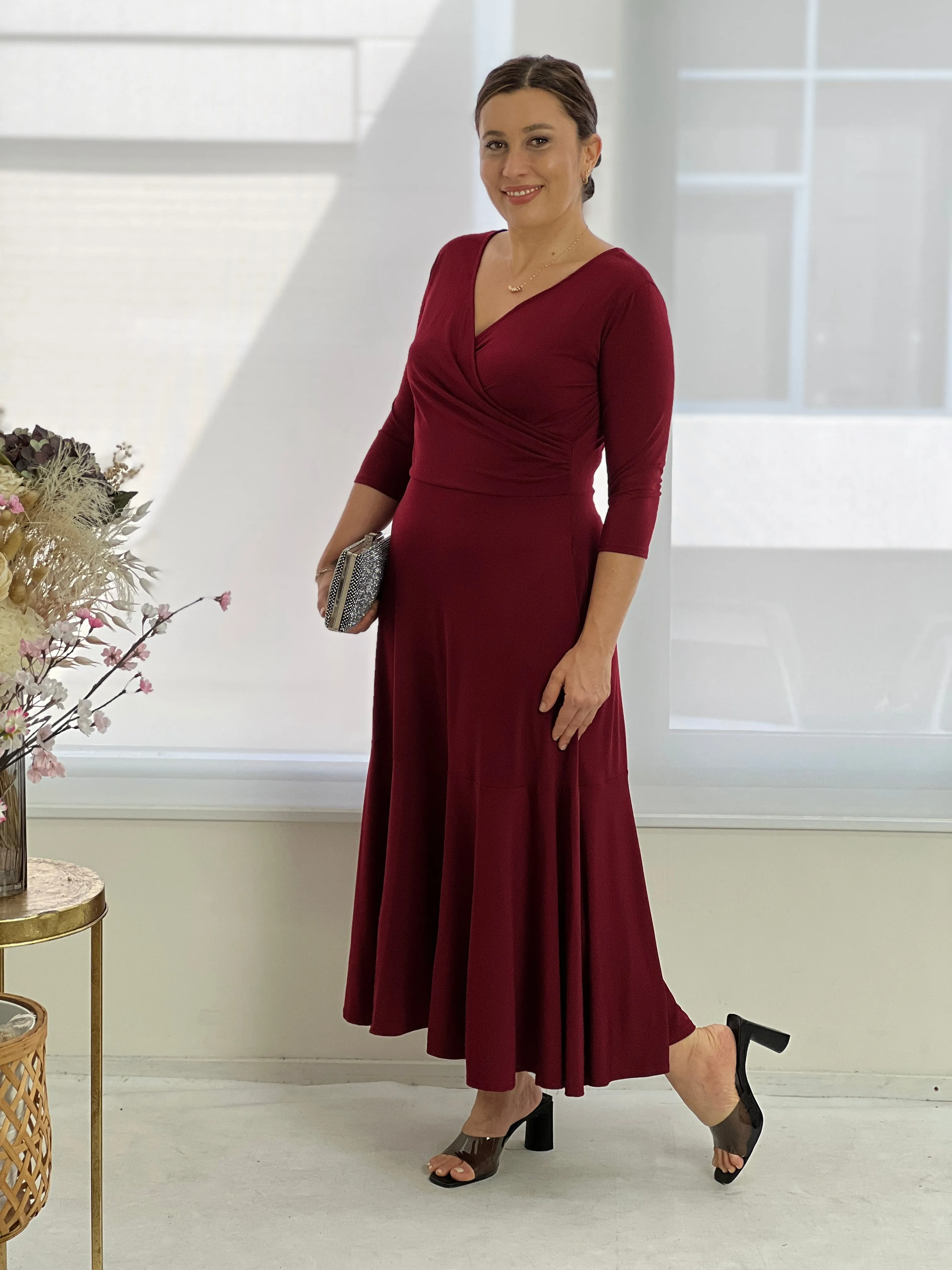 Tiaro Burgundy Jersey dress