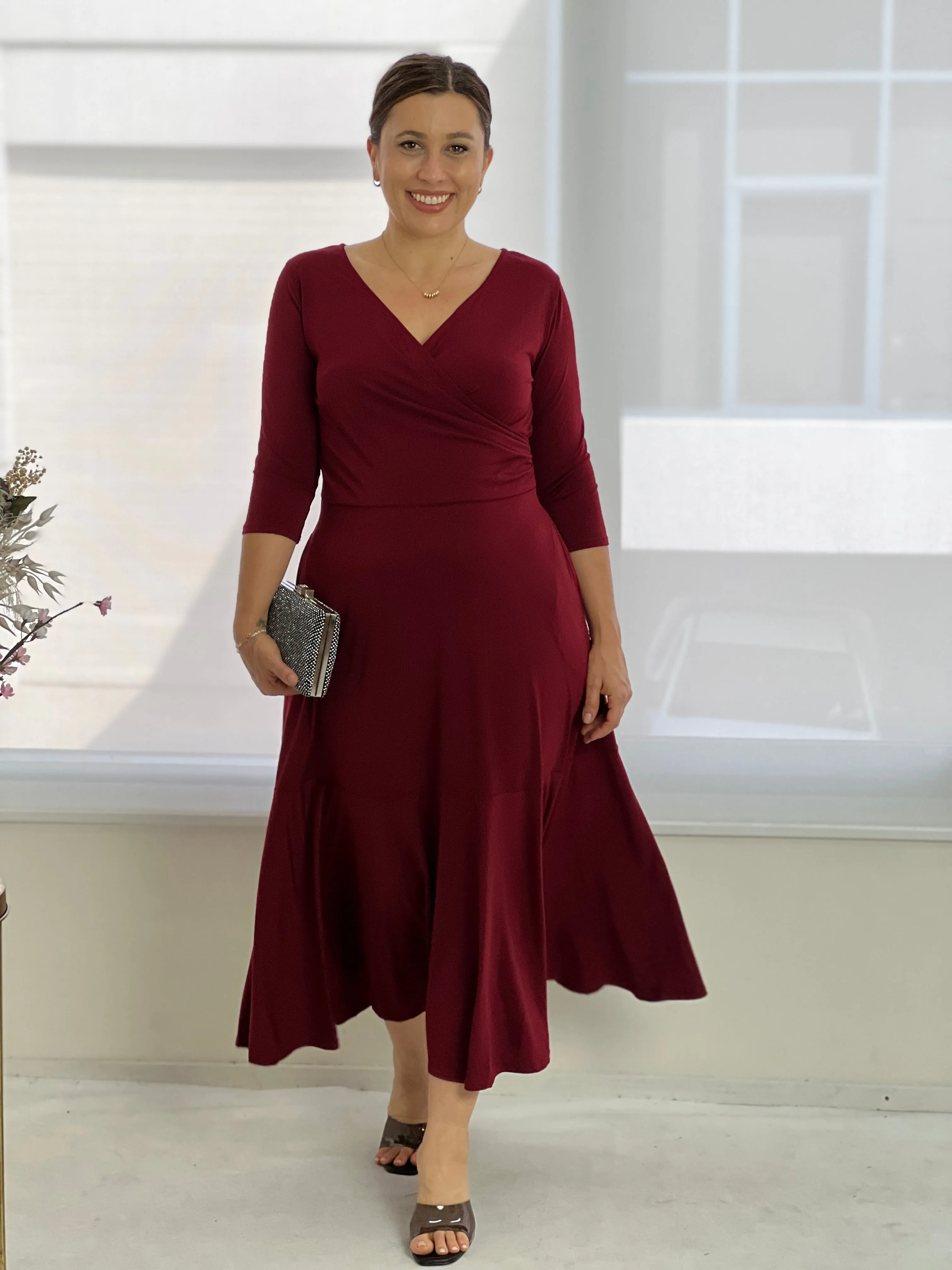 Tiaro Burgundy Jersey dress