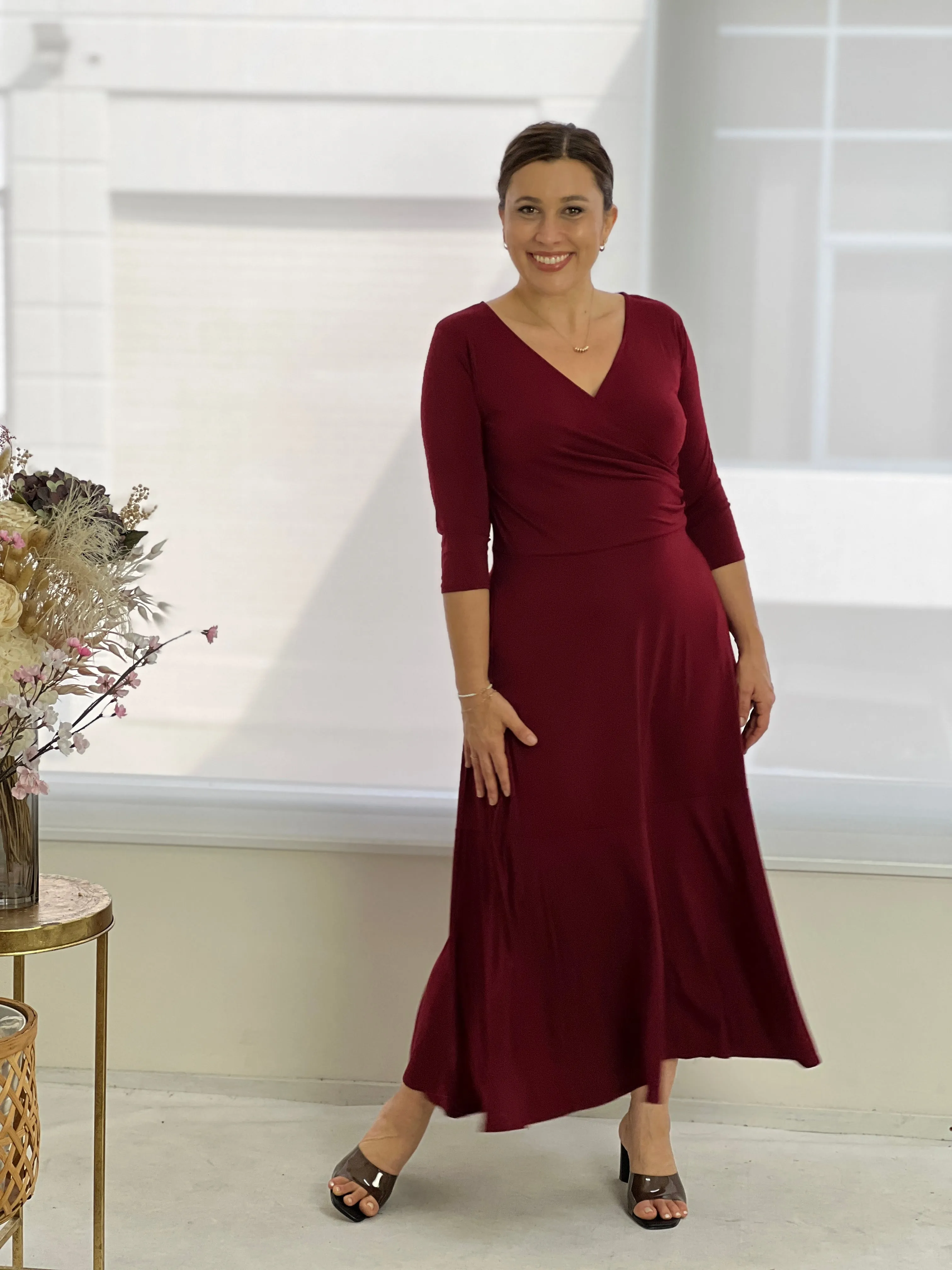 Tiaro Burgundy Jersey dress