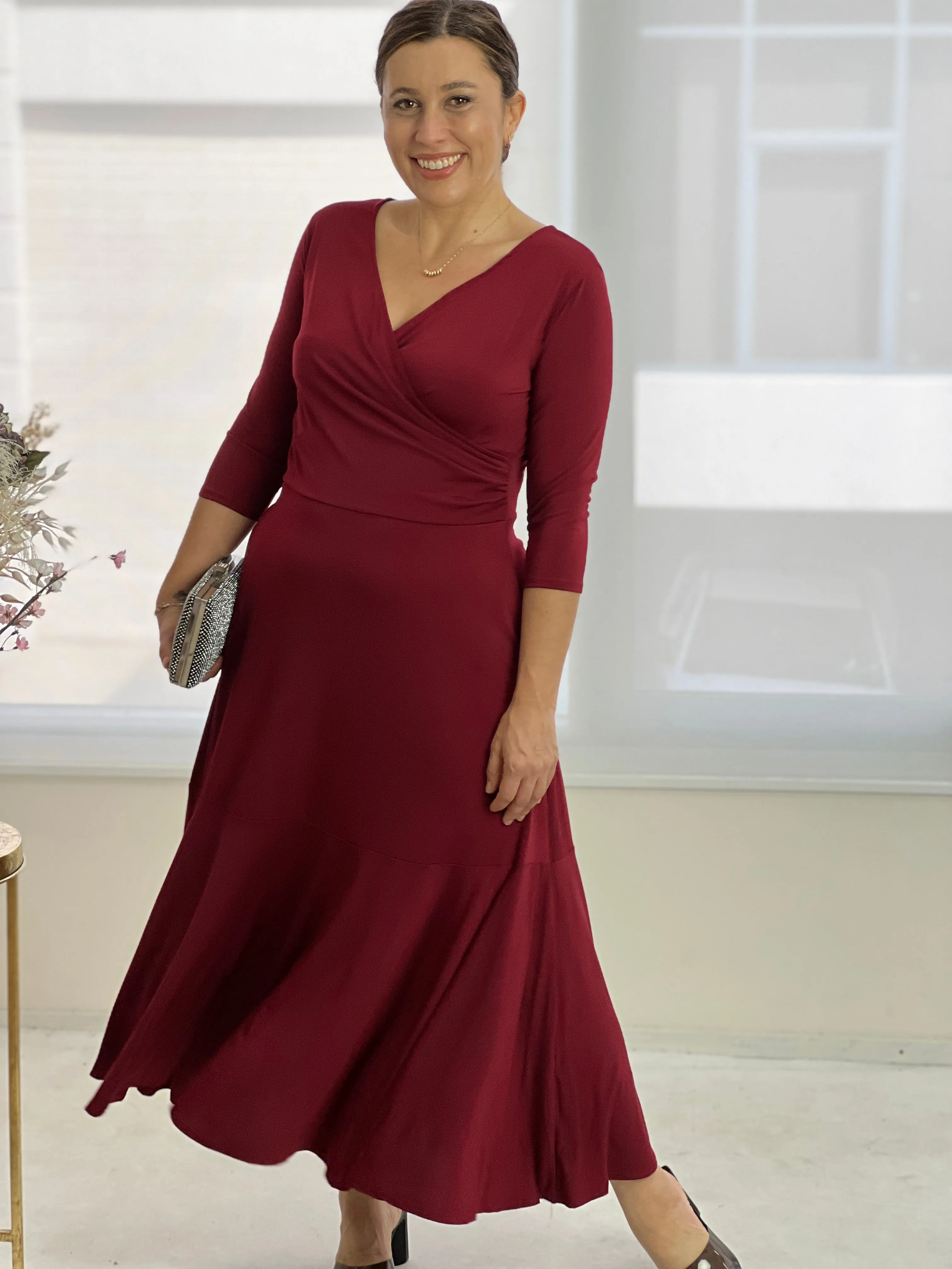 Tiaro Burgundy Jersey dress