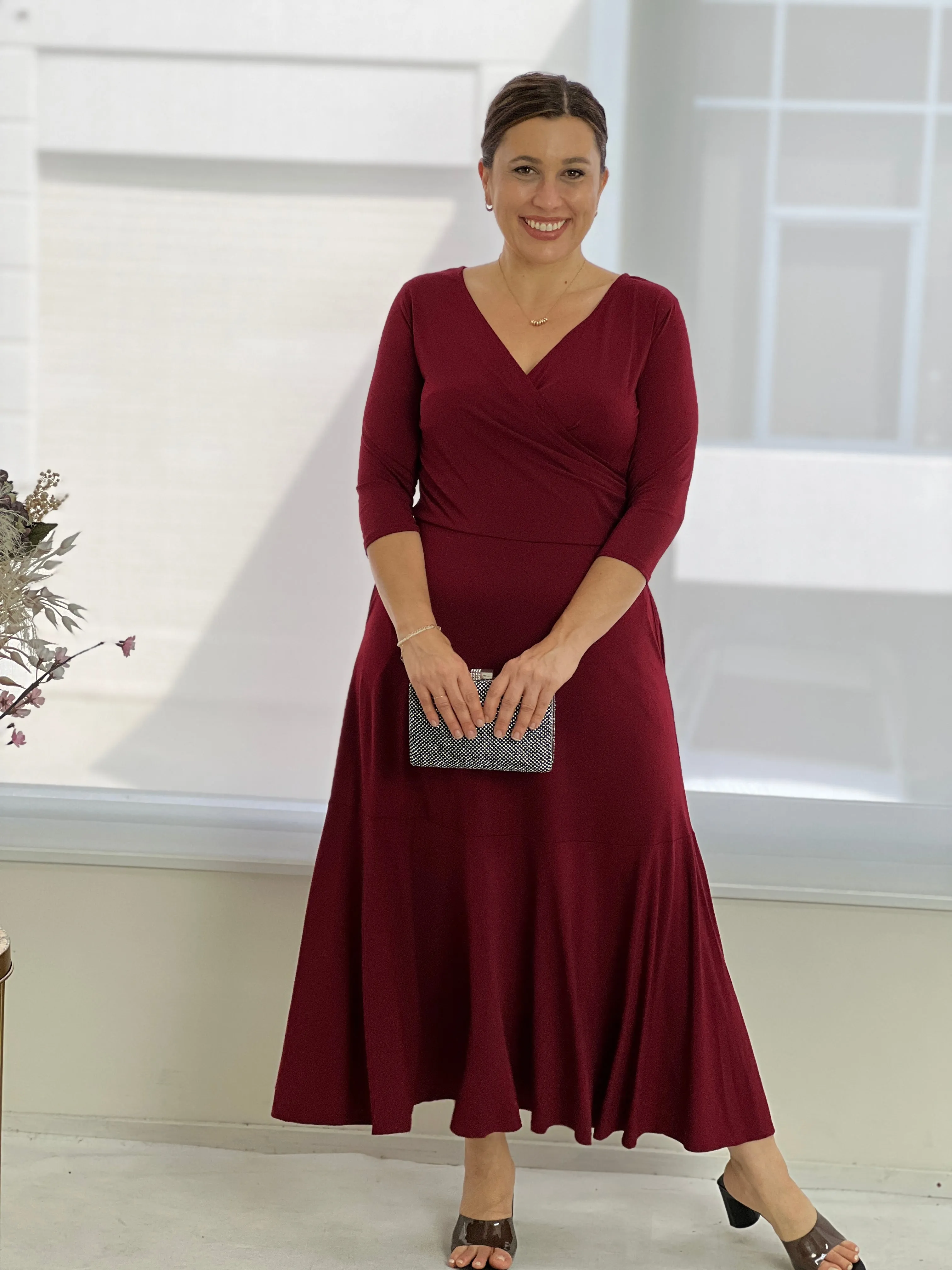 Tiaro Burgundy Jersey dress