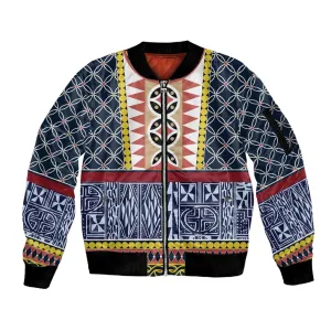 Toghu Bamenda Sleeve Zip Bomber Jacket Cameroon Traditional Pattern LT15