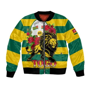 Togo Independence Day Bomber Jacket Lion With Rosa Flag Style LT01