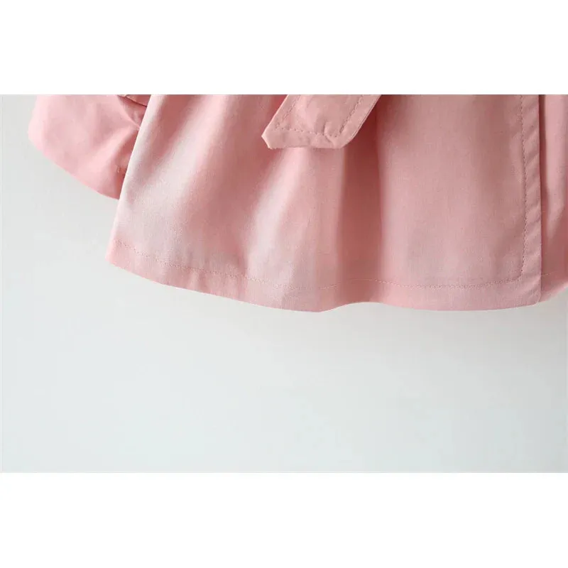 Trench Coat For Girl Children's Spring Cute Long Jacket Kids Khaki Casual Outerwear Baby Khaki Fashion Windbreaker
