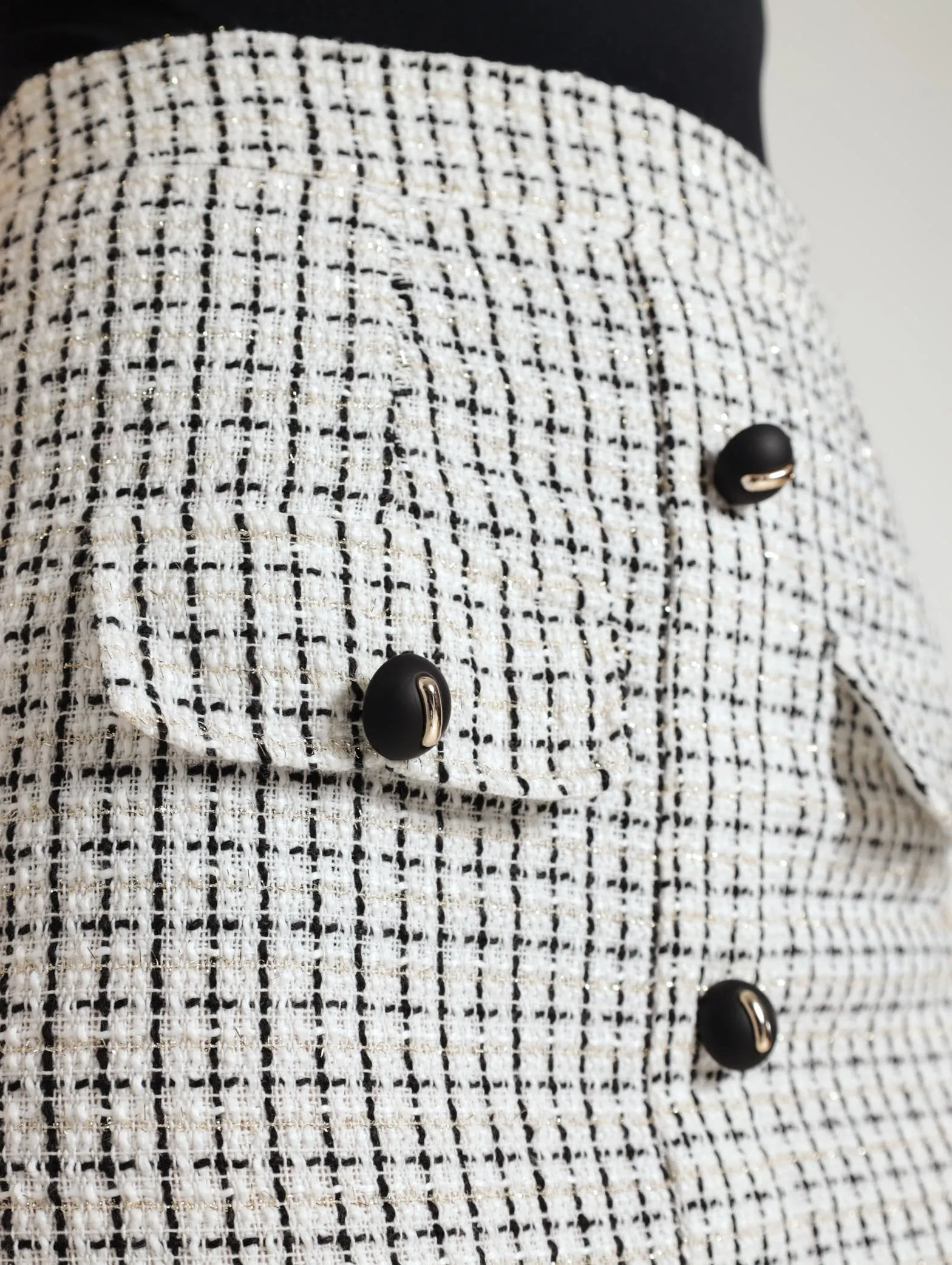 Tweed Pencil Skirt - Cream