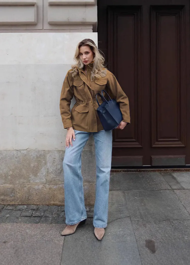 Utility Chic - High Collar Cargo Jacket