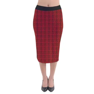 Vamplilly Velvet Midi Pencil Skirt
