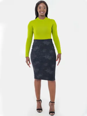 Vivo Flora Pencil Skirt - Black
