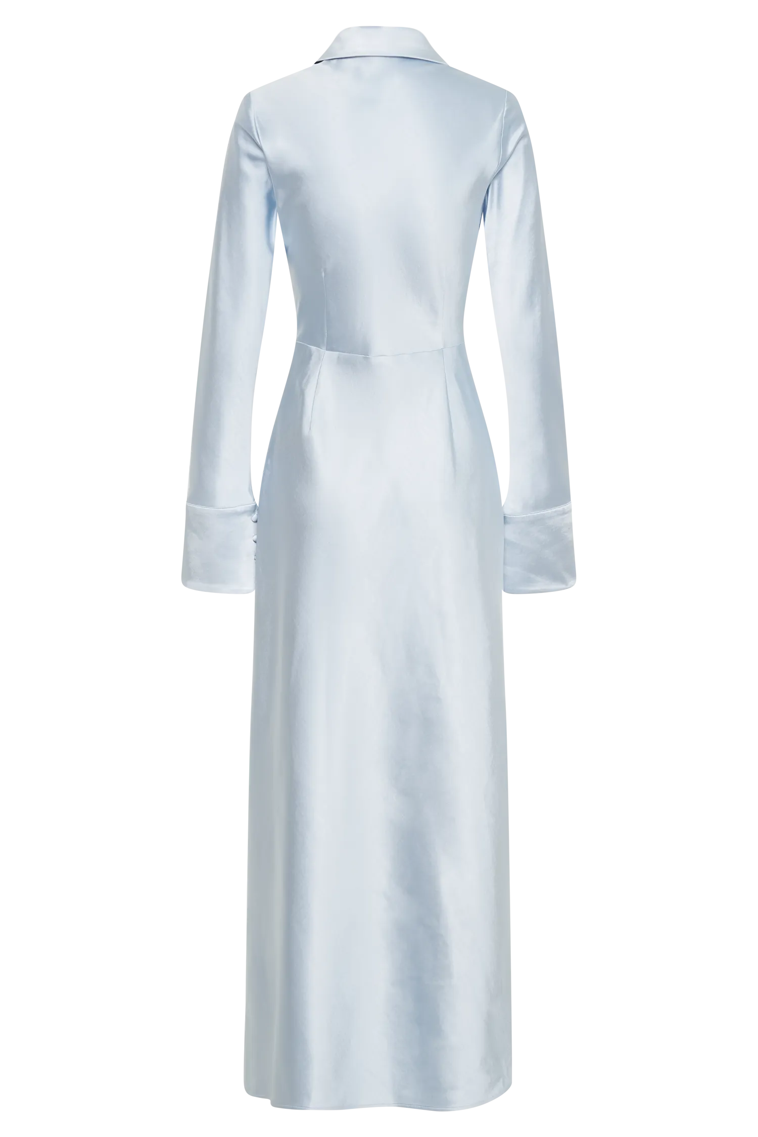 Whitley Satin Collared Maxi Dress - Ice Blue