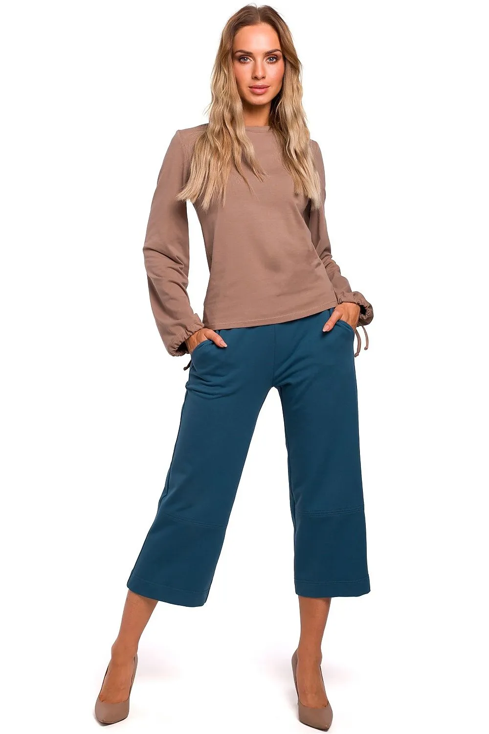 Widened Sleeve Luxe Fitted Blouse
