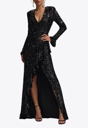 Wild Dream Sequin Ruffled Gown