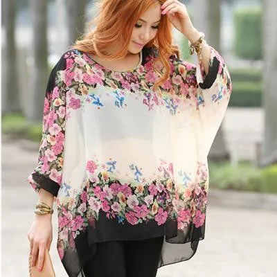 Women Blouses Plus Size Women Clothing Blouse Shirt Woman Vintage Chiffon Shirts Tops