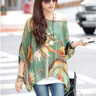 Women Blouses Plus Size Women Clothing Blouse Shirt Woman Vintage Chiffon Shirts Tops