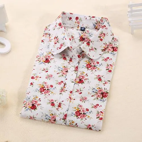 Women Blouses Turn Down Collar Floral Blouse Long Sleeve Shirt Women Women Tops And Blouses Fashion
