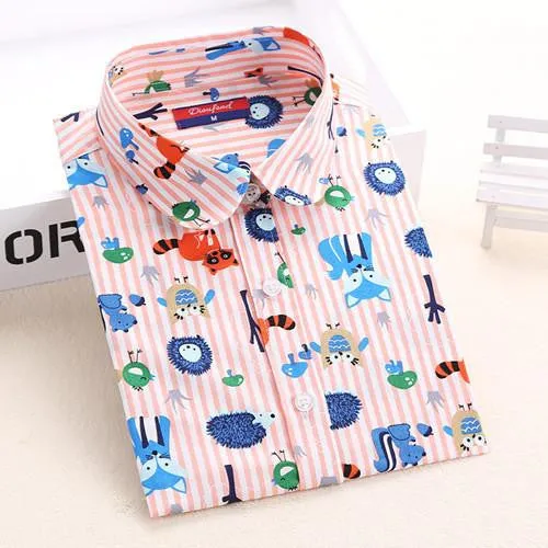 Women Blouses Turn Down Collar Floral Blouse Long Sleeve Shirt Women Women Tops And Blouses Fashion