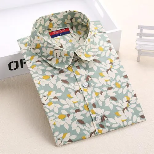 Women Blouses Turn Down Collar Floral Blouse Long Sleeve Shirt Women Women Tops And Blouses Fashion