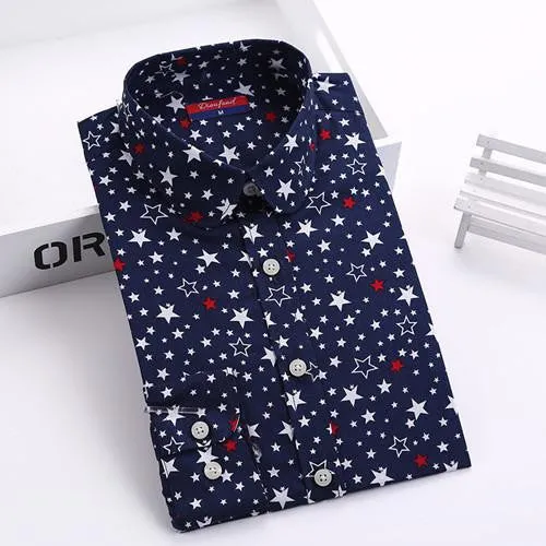 Women Blouses Turn Down Collar Floral Blouse Long Sleeve Shirt Women Women Tops And Blouses Fashion