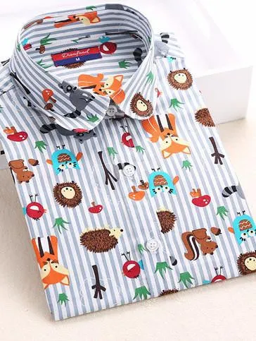 Women Blouses Turn Down Collar Floral Blouse Long Sleeve Shirt Women Women Tops And Blouses Fashion