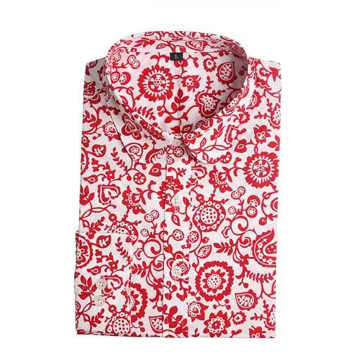 Women Blouses Turn Down Collar Floral Blouse Long Sleeve Shirt Women Women Tops And Blouses Fashion