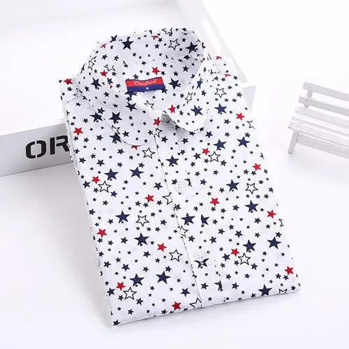 Women Blouses Turn Down Collar Floral Blouse Long Sleeve Shirt Women Women Tops And Blouses Fashion