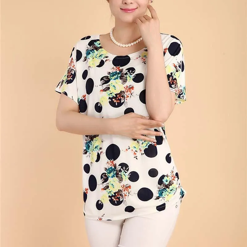 women casual blouses plus size short sleeve floral women blouses shirts