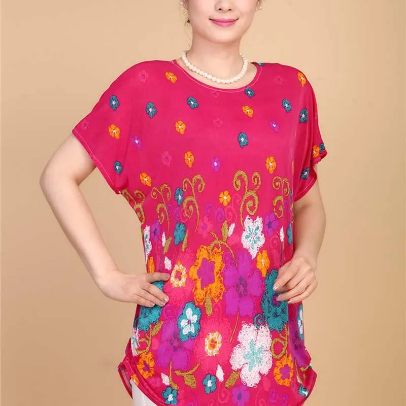 women casual blouses plus size short sleeve floral women blouses shirts