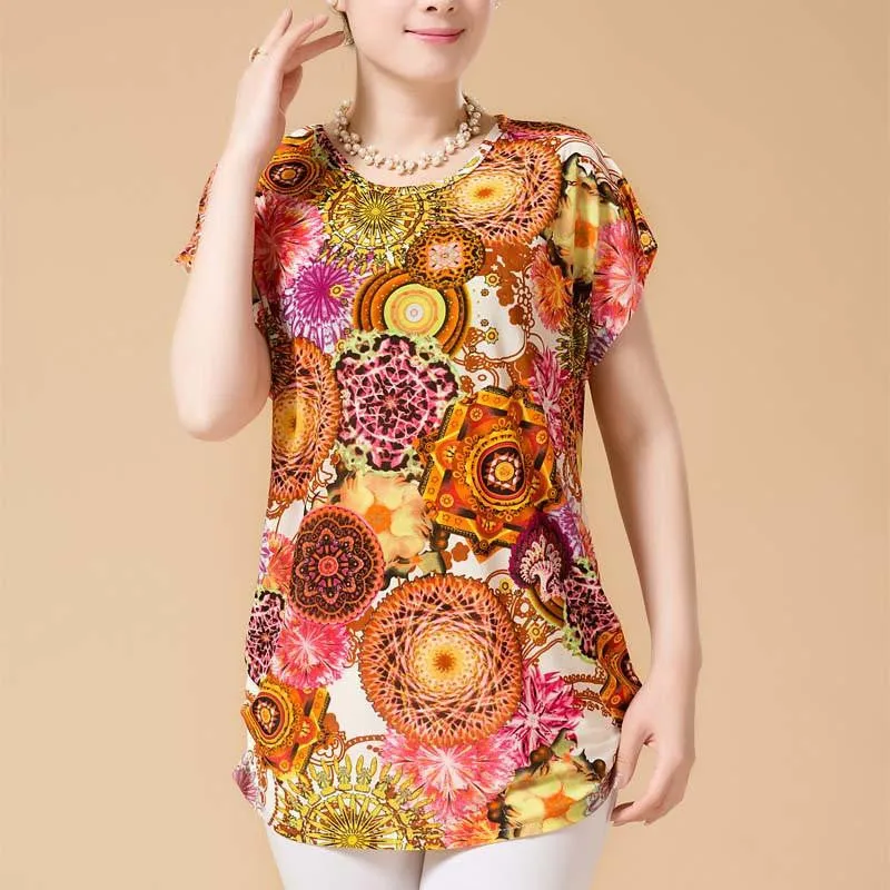 women casual blouses plus size short sleeve floral women blouses shirts