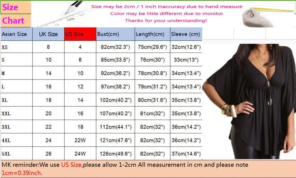 Women Casual Loose V-Neck Batwing Sleeve Tee Tops Ladies Solid Blouses Shirt Plus Size