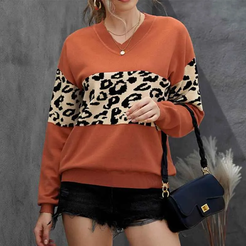 Women High-density Lightweight Chic Knit Pullover Sweaters Tunic Tops Leopard Striped Warm Soft Winter K168